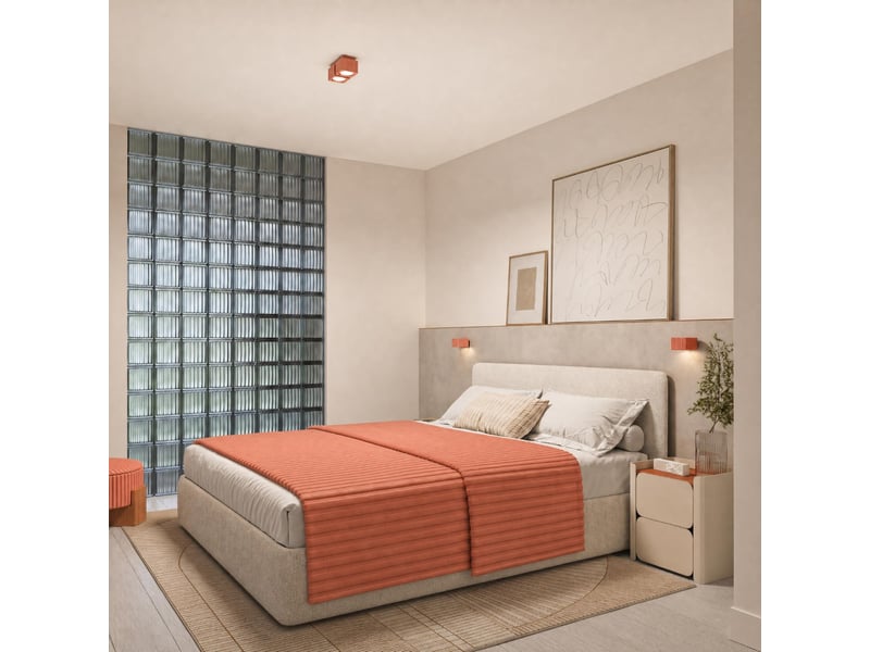  Plafonnier riff 2 ocre rouge gx53 aluminium moderne 8x20.5x10cm SL.3061 - Conforama C
