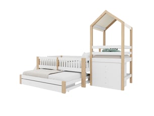 Lit cabane 90x190/200 cm <strong></strong> <strong></strong> coloris bicolore
