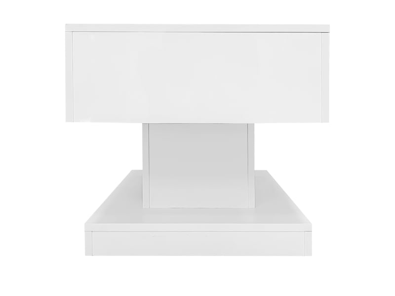 Table basse 100x50x45 cm relevable avec led, blanc - Conforama R