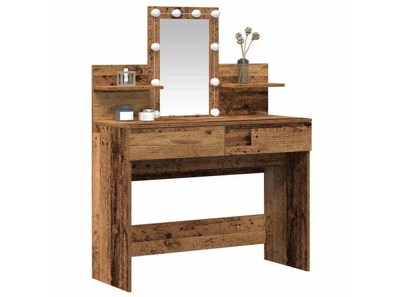 Coiffeuse, table de toilette bois ancien 100x40x130 cm shl94768  - Conforama C