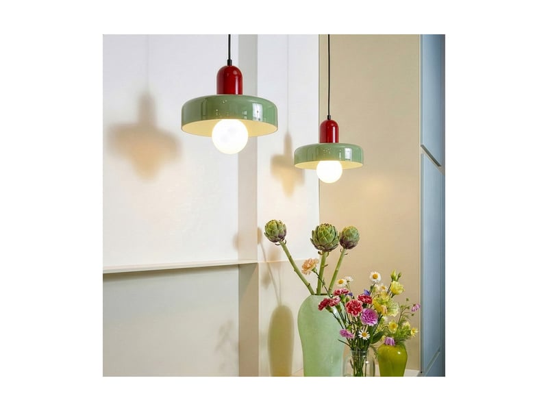  Suspension yori en verre et métal rouge et vert ø25 cm 62911 - Conforama B