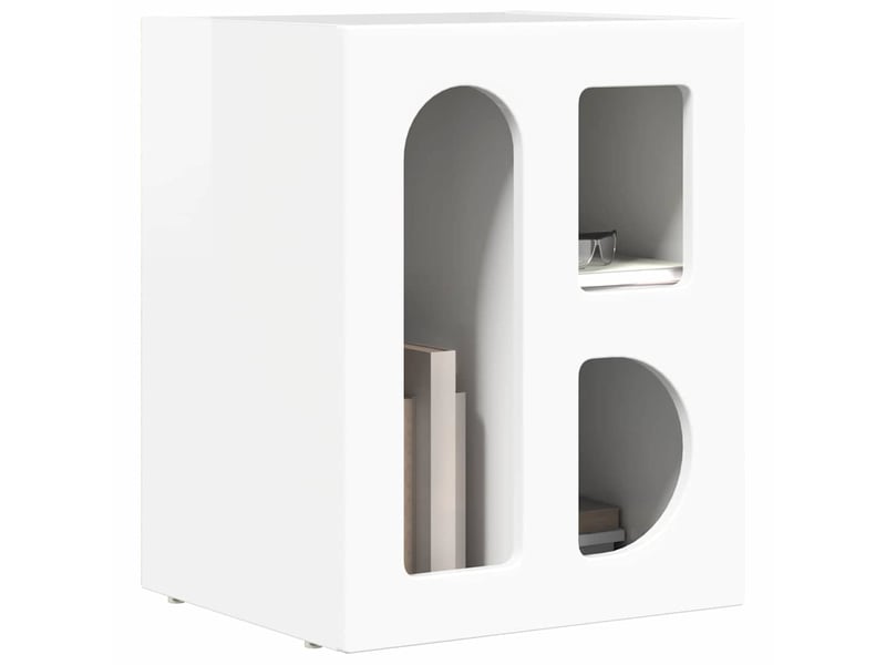  Table de chevet - cabinet de chevet - table de nuit elst 2 pc blanc brillant 40 x 35 x 50 cm  - Conforama B