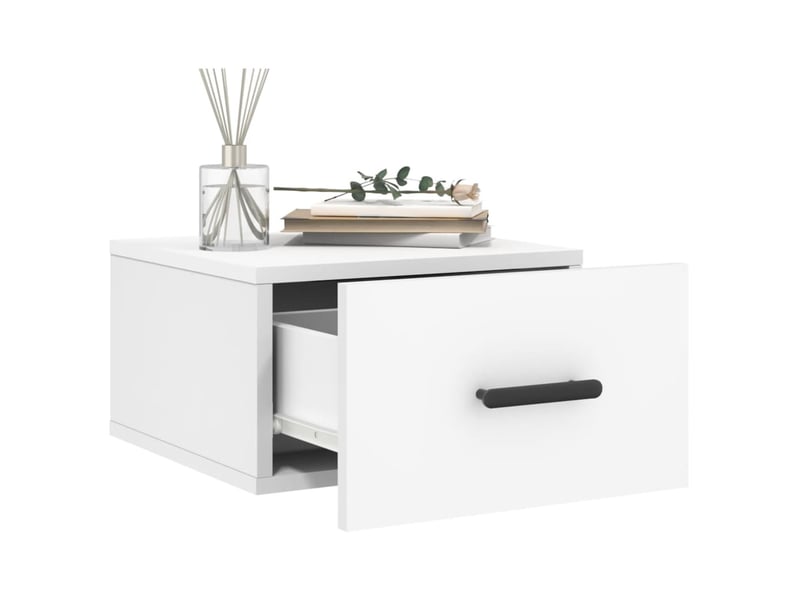  Table de chevet - cabinet de chevet - table de nuit murale blanc 35x35x20 cm  - Conforama C