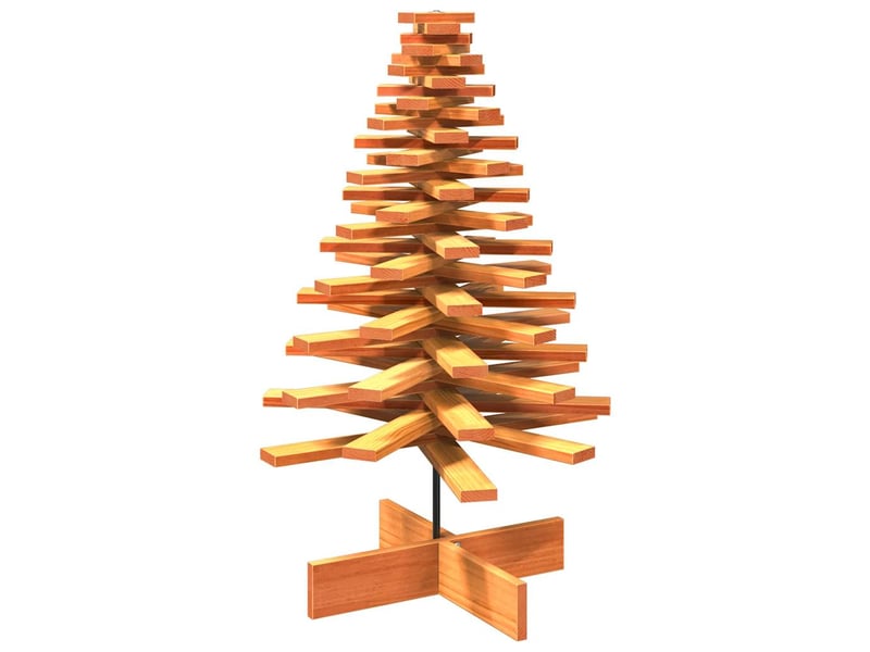  Arbre de noël, sapin de noël en bois pour décoration 100 cm bois de pin massif  - Conforama A
