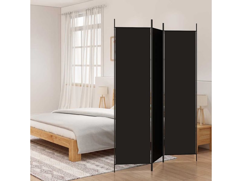  Paravent | cloison de séparation 3 panneaux noir 150x200 cm tissu  - Conforama B