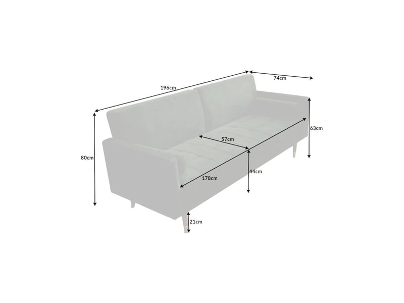 Canapé droit atelia vert foncé convertible – canapé-lit design en velours avec structure en bois massif  - Conforama C