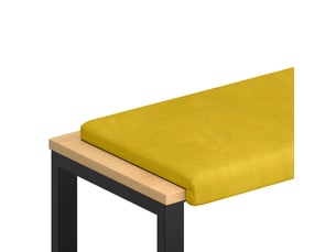 Coussin de banc, coussin d'assise, coussin de canapé velours jaune profondeur 35 cm cf53909