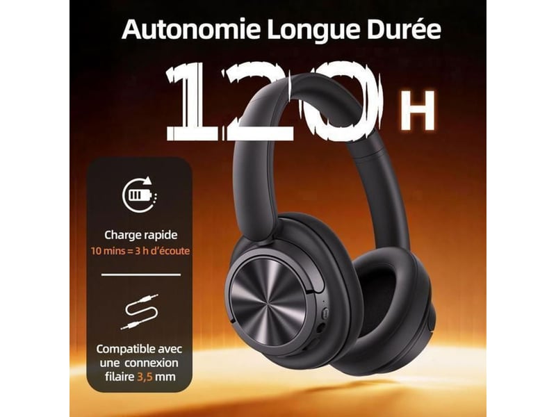 Casque bluetooth sans fil h1 anc hybride 56 db bluetooth 6.0 micro 6 176665_AAAHO48388_6_DROPFR - Conforama D