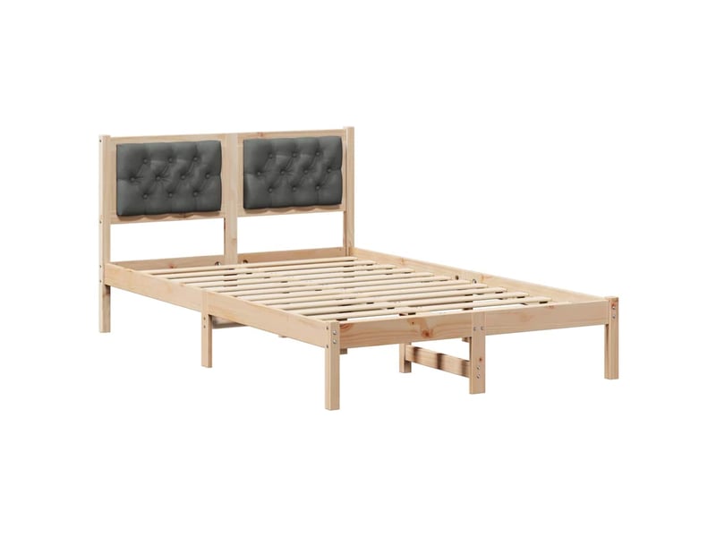  Lit double- lit adulte -  cadre de lit gris foncé 120 x 190 cm pin massif  - Conforama A