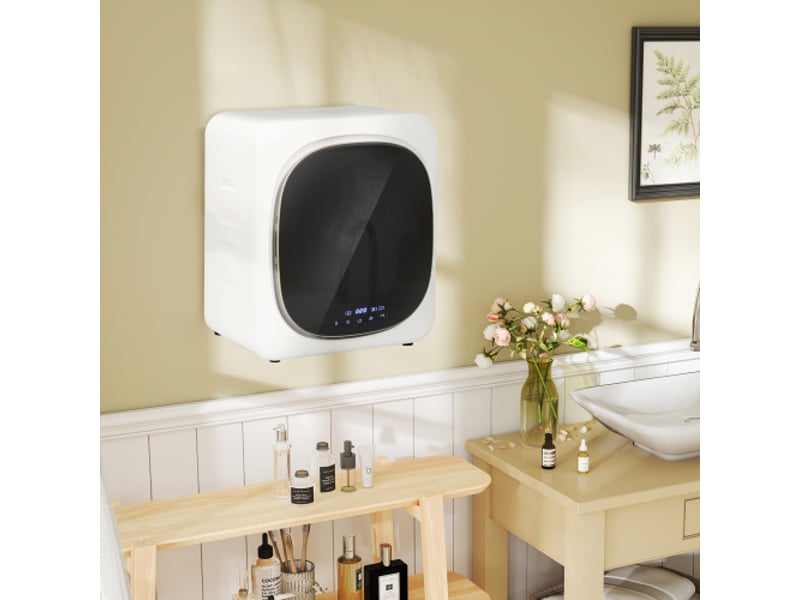  Sèche-linge compact blanc avec désinfection uv, capacité 4 kg, en acier inoxydable  - Conforama C