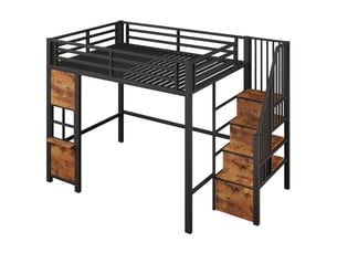 Lit mezzanine 140x200 cm <strong></strong>  <strong></strong> coloris noir