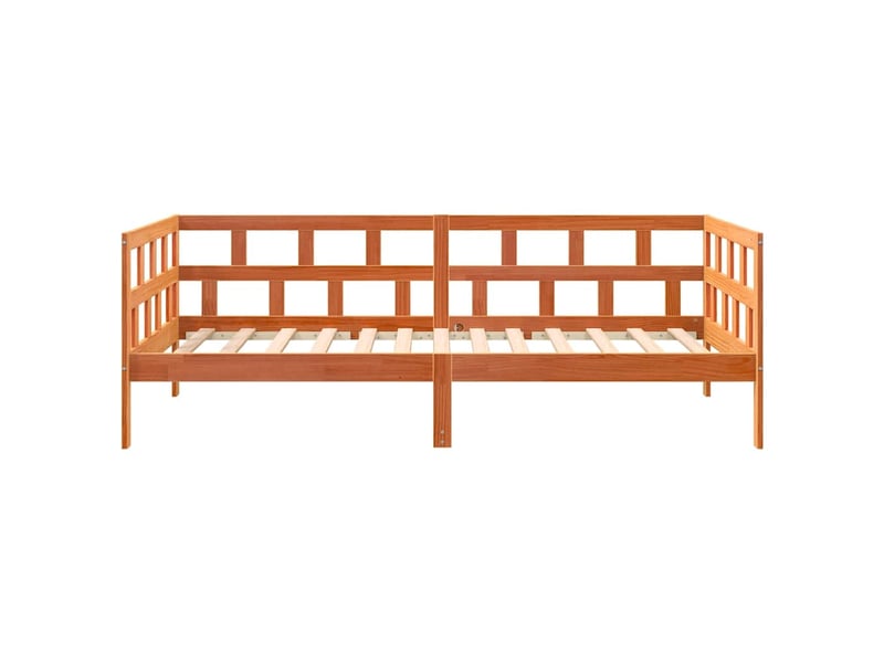  Lit simple- lit adulte -  lit de jour sans matelas  marron 80x200 cm bois pin massif  - Conforama D