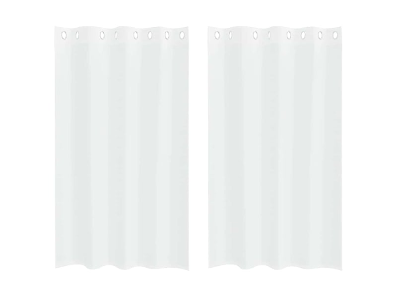  Lot de 2 rideaux en voile, voilage blanc 175 x 140 cm polyester cf43873  - Conforama A