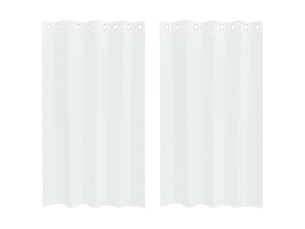 Lot de 2 rideaux en voile, voilage blanc 175 x 140 cm polyester cf43873