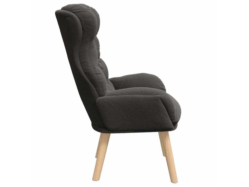  Fauteuil salon, fauteuil relax gris foncé 69 x 74 x 93 cm tissu sherpa shl2417  - Conforama E