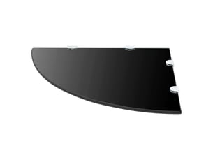 Étagère d'angle murale, étagère de coin avec supports chromés verre noir 45 x 45 cm cf41422