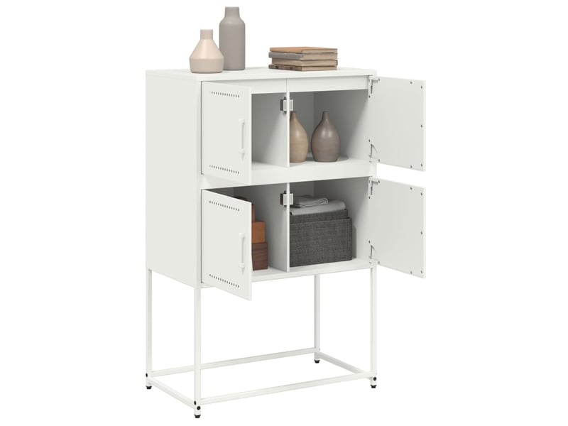  Buffet - bahut - meuble de rangement blanc 68,5x38,5x107 cm acier  - Conforama E