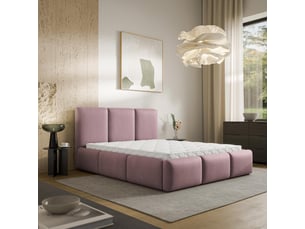 Lit coffre 160x200 cm <strong>MASSENO</strong>  <strong></strong> coloris rose