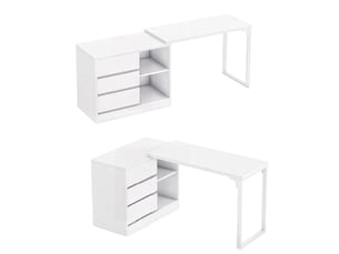 Bureau d'angle VIVRYN  100 cm coloris blanc