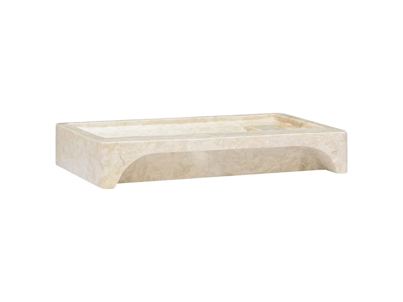  Lavabo de bain, vasque à poser crème 58x39x10 cm marbre cf65642  - Conforama E