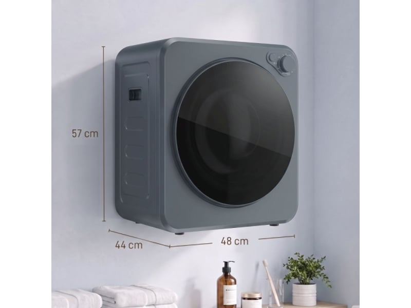  Mini sèche-linge 4 kg, 5 programmes, jusqu’à 60 °c, 800 w400 w, tambour inox gris  - Conforama C