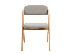 Lot de 2 chaises pliantes en bois de hêtre, grises