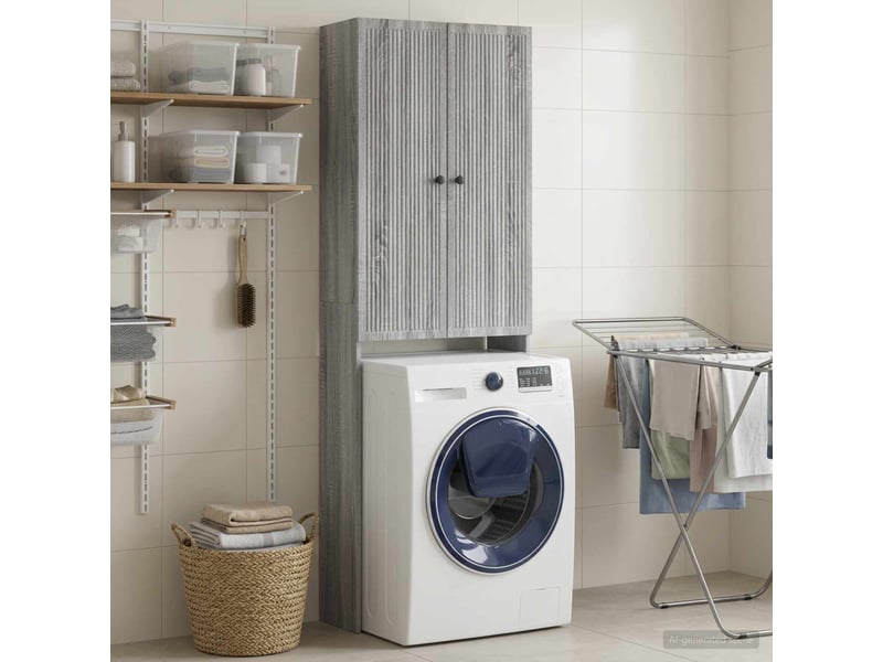  Armoire de toilette, meuble de toilette ede sonoma gris 66x25.5x190 cm  - Conforama C