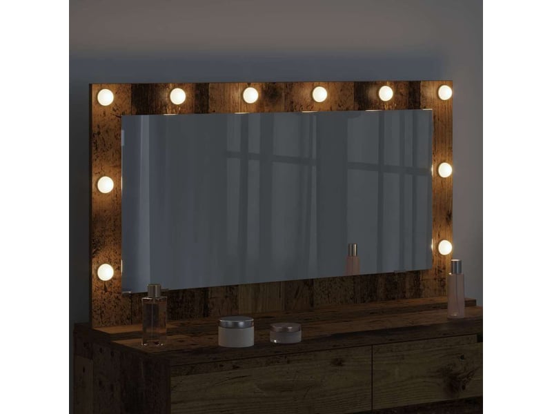  Miroir de vanité, miroir de coiffeuse bois ancien 100 x 55 x 18 cm rectangulaire cf62743  - Conforama C
