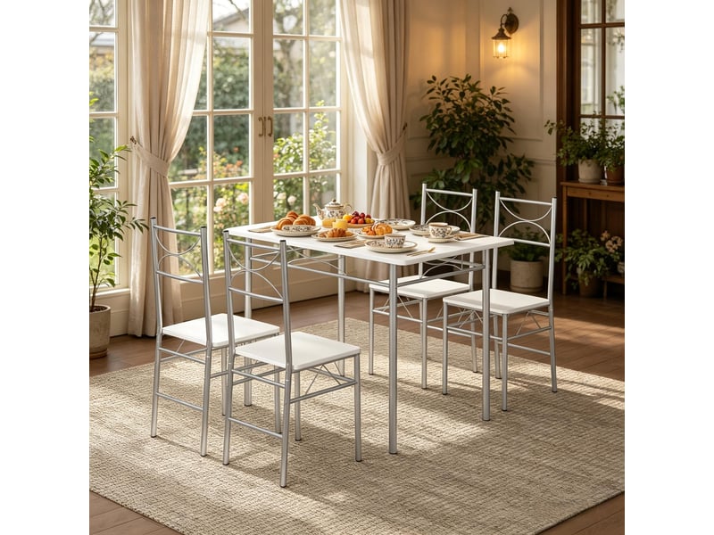  Ensemble repas moderne avec table et chaises, design élégant, idéal balcon ou bistrot  - Conforama E