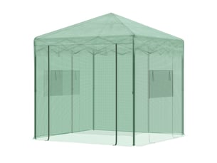 Serre, châssis froid, serre à tomates avec porte et fenêtre enroulables, acier pe, vert foncé, 238 x 178 x 240 cm