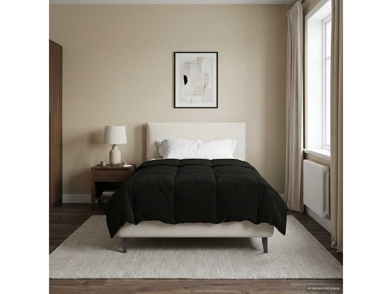 Duvet - couette complet toute l'année 140 x 220 cm 4 saisons noir - Conforama D