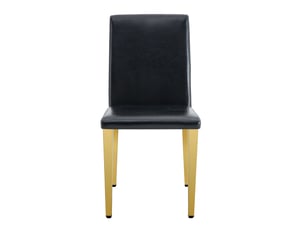 Lot de 6 chaises de salle à manger 41x48x90 cm métal et polyuréthane (pu) noir et doré