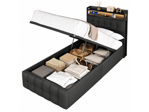 Lit simple 90x200 cm FOERPL   coloris noir