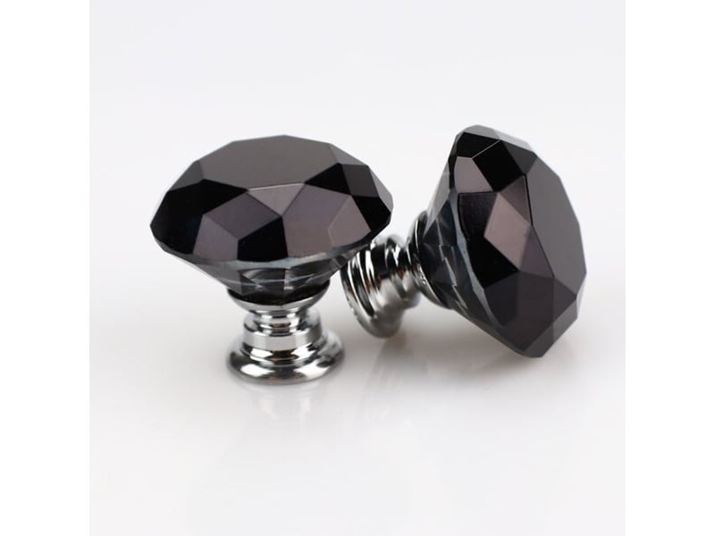  Poignée de meuble en verre noir de 30 mm, style glamour  - Conforama B