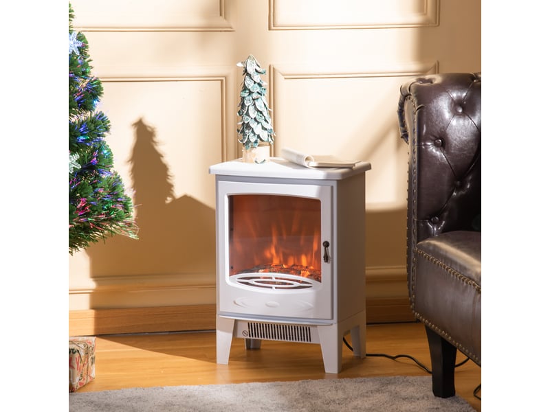  Cheminée électrique avec chauffage blanche, effet flamme led, 9001800 w  - Conforama D