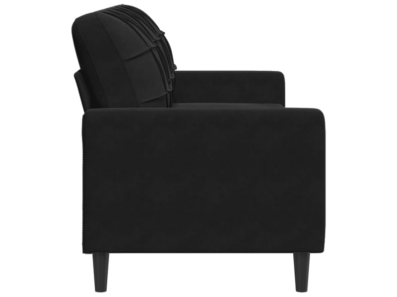  Canapé de salon | canapé 3 places noir 180 cm velours  - Conforama E