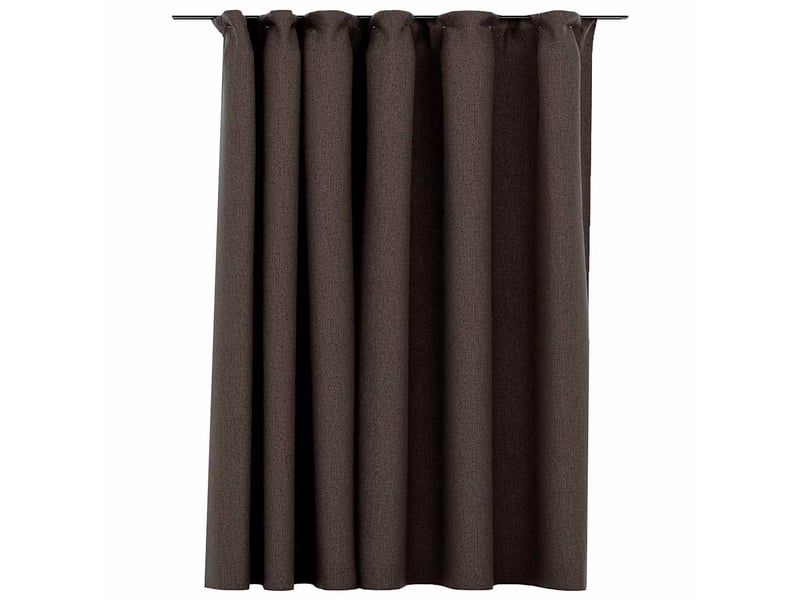  Rideau occultant, rideau black-out d'aspect de lin avec crochets taupe 290x245 cm cf43973  - Conforama A
