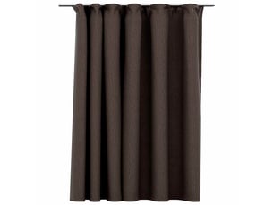 Rideau occultant, rideau black-out d'aspect de lin avec crochets taupe 290x245 cm cf43973