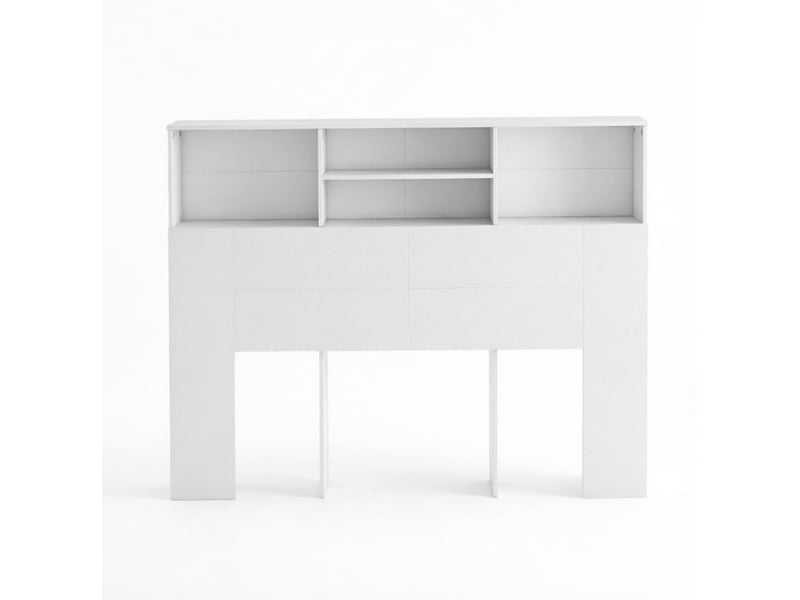  Tête de lit tcqpz avec rangement 140 x 19 x 103,5 cm 4 compartiments ouverts blanc  - Conforama A