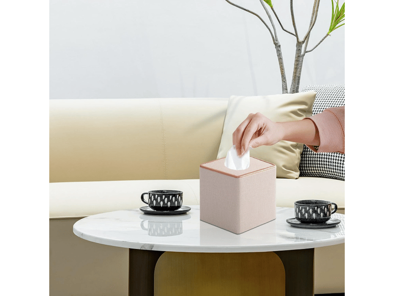  Étui carré en lin pour boîte à mouchoirs - avec base magnétique, pour la maison et le bureau - 1 pièce, 16×14×14cm (beige)  - Conforama C