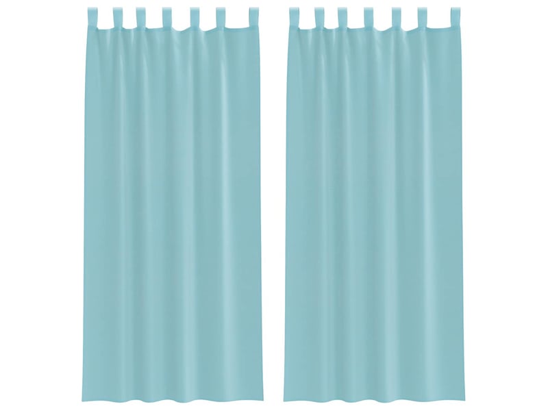  Lot de 2 rideaux en voile, voilages avec passe-tringles turquoise cf44498  - Conforama A