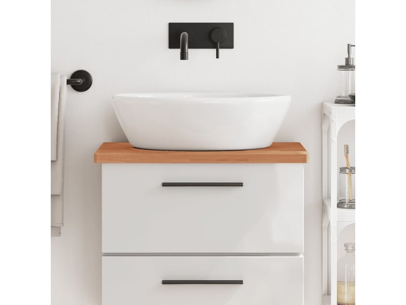  Comptoir de salle de bain, plan de travail 60x40x2,5 cm bois massif de hêtre cf65746  - Conforama B