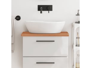 Comptoir de salle de bain, plan de travail 60x40x2,5 cm bois massif de hêtre cf65746