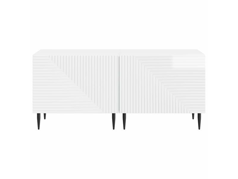  Meuble tv - banc tv - meuble de rangement blanc brillant bois d'ingénierie  - Conforama E
