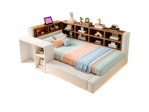 Lit combiné 90x200 cm <strong>HAVRYA</strong>  <strong></strong> coloris beige