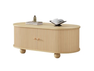 Table basse ovale coloris bois clair <strong></strong> <strong></strong> - 50 cmx100 cm