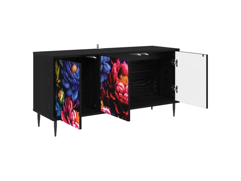 Meuble tv - banc tv - meuble de rangement kiel 102 x 33 x 51 cm chêne noir bois d'ingénierie  - Conforama D