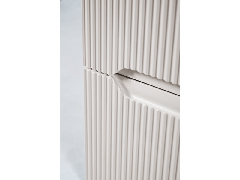  Meuble sous vasque suspendu avec panier à linge et plan 2t novo l.100 cmcachemire mat  - Conforama W