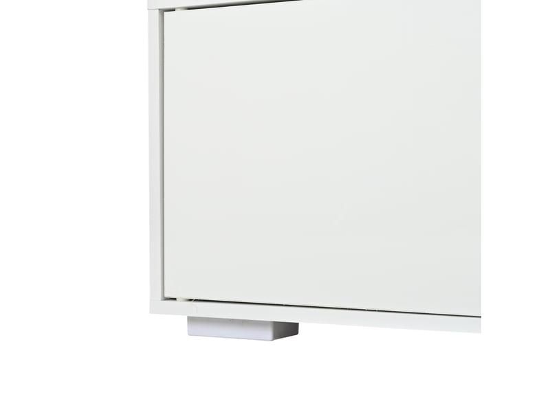  Meuble tv 180 x 40 x 56 cm, 4 tiroirs, 2 portes, façade ondulée, jusqu’à 75 pouces, noyer foncé  - Conforama E