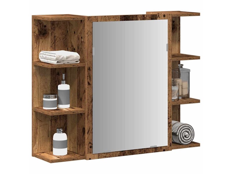  Armoire à miroir de salle de bain vieux bois bois d'ingénierie shl3764  - Conforama B